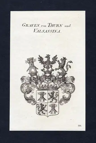 Grafen von Thurn und Valsassina - Thurn Valsassina Wappen Adel coat of arms heraldry Heraldik