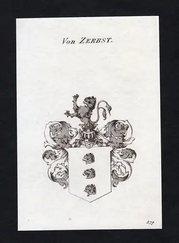 Von Zerbst - Zerbst Wappen Adel coat of arms heraldry Heraldik