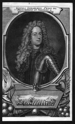 Joannes Guilielmus Friso - Johan Willem Friso van Nassau-Dietz (1687-1711) Portrait Kupferstich