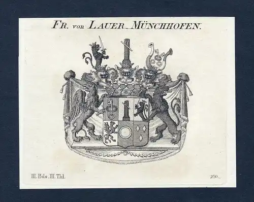 Fr. von Paleske - Paleske Wappen Adel coat of arms Kupferstich  heraldry Heraldik