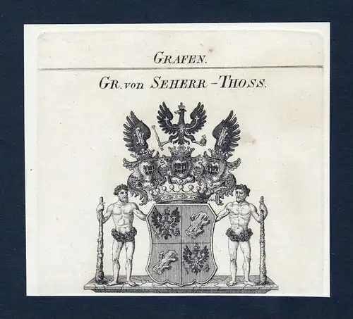 Gr. von Seherr-Thoss - Seherr-Thoß Wappen Adel coat of arms Kupferstich  heraldry Heraldik