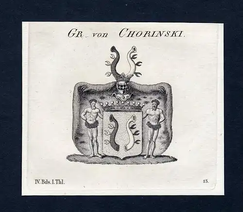 Gr. von Chorinski - Chorinsky Choriští z Ledské Chorynský von Ledska Wappen Adel coat of arms Kupferstich
