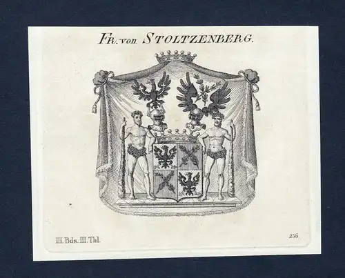 Fr. von Stoltzenberg - Stoltzenberg Wappen Adel coat of arms Kupferstich  heraldry Heraldik