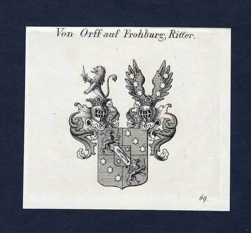 Von Orff auf Frohburg, Ritter - Orff auf Frohburg Wappen Adel coat of arms Kupferstich  heraldry Heraldik