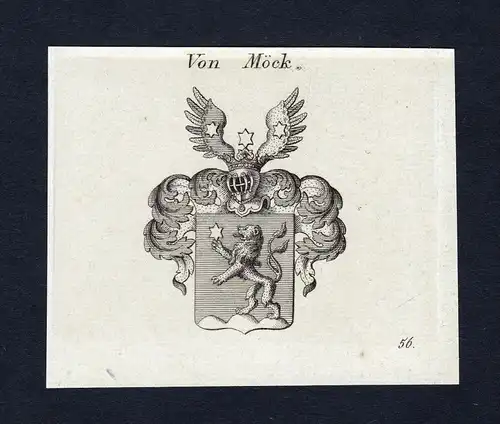 Von Möck - Möck Moeck Wappen Adel coat of arms Kupferstich  heraldry Heraldik