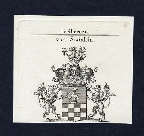 Von Stainlein - Stainlein Wappen Adel coat of arms Kupferstich  heraldry Heraldik