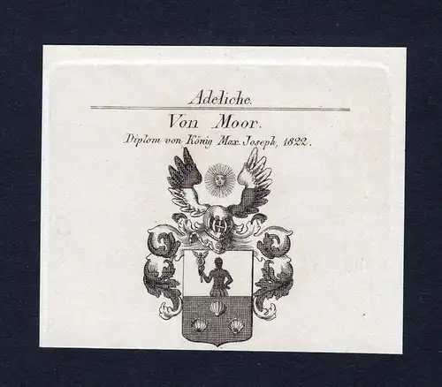 Von Moor - Moor Wappen Adel coat of arms Kupferstich  heraldry Heraldik
