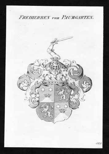 Freiherren von Paumgarten - Paumgarten Wappen Adel coat of arms Kupferstich  heraldry Heraldik
