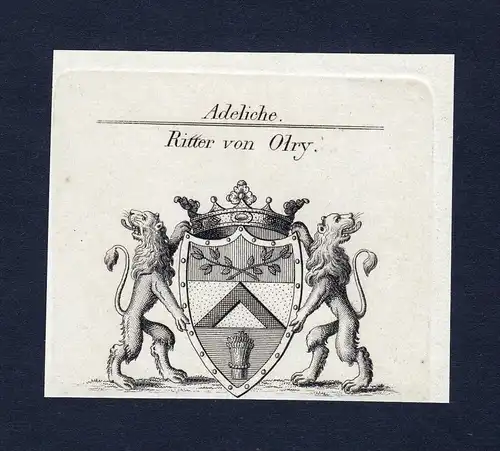 Ritter von Olry - Olry Wappen Adel coat of arms Kupferstich  heraldry Heraldik