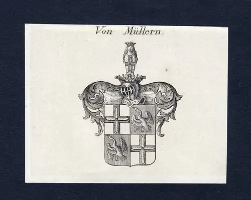 Von Müllern - Müllern Muellern Wappen Adel coat of arms Kupferstich  heraldry Heraldik