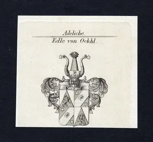 Edle von Ockhl - Ockhl Wappen Adel coat of arms Kupferstich  heraldry Heraldik