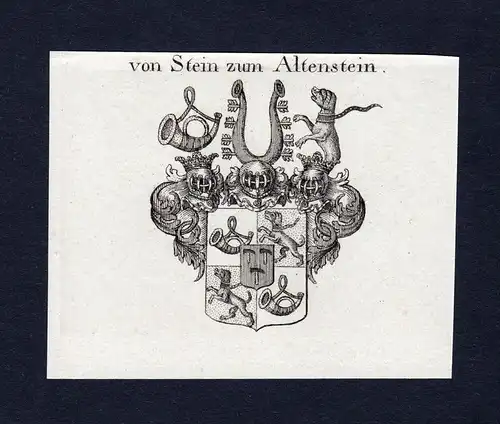 Von Stein zum Altenstein - Altenstein Stein zu Altenstein Wappen Adel coat of arms Kupferstich  heraldry Heral