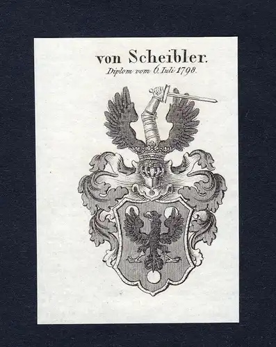 Von Scheibler - Scheibler Wappen Adel coat of arms Kupferstich  heraldry Heraldik