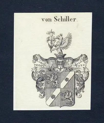 Von Schiller - Schiller Wappen Adel coat of arms Kupferstich  heraldry Heraldik