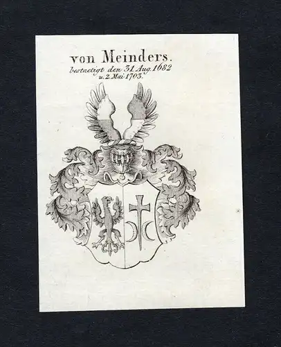 Von Meinders - Meinders Wappen Adel coat of arms Kupferstich  heraldry Heraldik