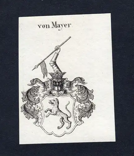 Von Mayer - Mayer Wappen Adel coat of arms Kupferstich  heraldry Heraldik