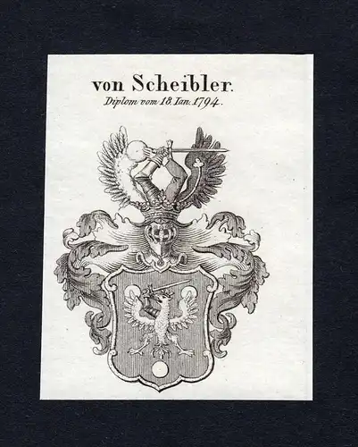 Von Scheibler - Scheibler Wappen Adel coat of arms Kupferstich  heraldry Heraldik
