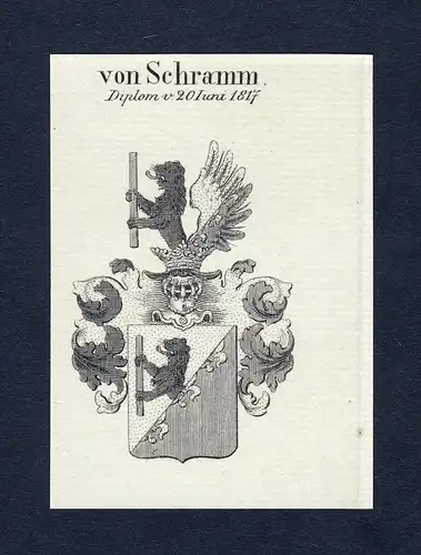 Von Schramm - Schramm Wappen Adel coat of arms Kupferstich  heraldry Heraldik