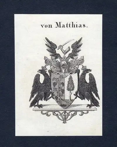 Von Matthias - Matthias Wappen Adel coat of arms Kupferstich  heraldry Heraldik