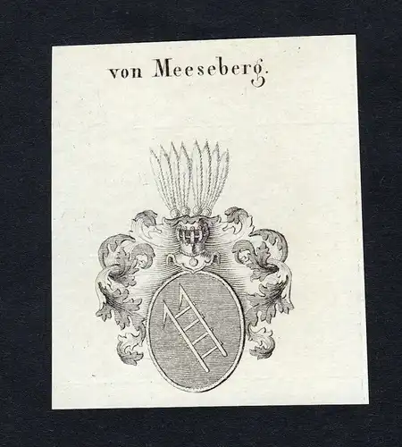 Von Meeseberg - Meeseberg Wappen Adel coat of arms Kupferstich  heraldry Heraldik