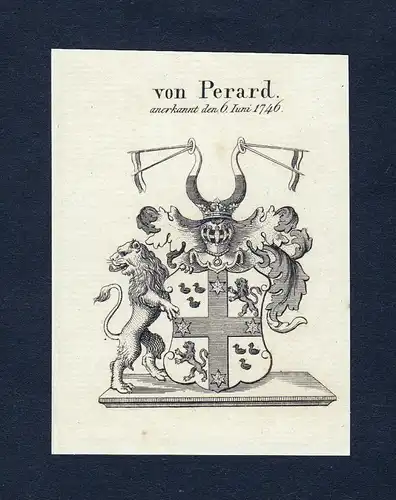 Von Perard - Perard Wappen Adel coat of arms Kupferstich  heraldry Heraldik