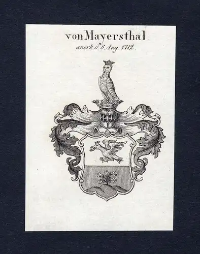 Von Mayersthal - Mayersthal Wappen Adel coat of arms Kupferstich  heraldry Heraldik