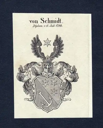 Von Schmidt - Schmidt Wappen Adel coat of arms Kupferstich  heraldry Heraldik