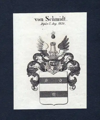 Von Schmidt - Schmidt Wappen Adel coat of arms Kupferstich  heraldry Heraldik