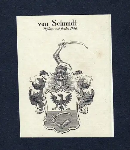 Von Schmidt - Schmidt Wappen Adel coat of arms Kupferstich  heraldry Heraldik