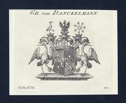 Gr. von Danckelmann - Danckelmann Danckelman Dankelmann Wappen Adel coat of arms Kupferstich  heraldry Heraldi