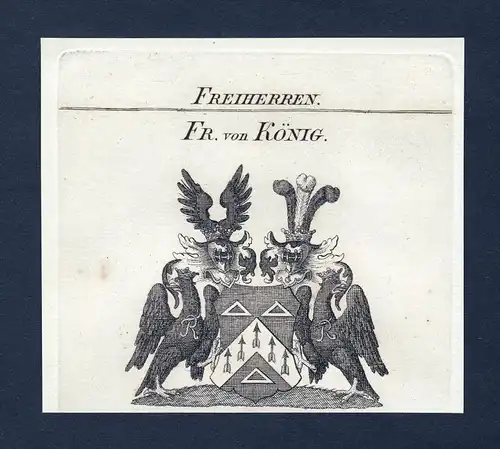 Fr. von König - König Koenig Wappen Adel coat of arms Kupferstich  heraldry Heraldik