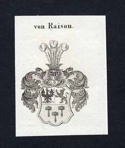 Von Raison - Raison Wappen Adel coat of arms Kupferstich  heraldry Heraldik