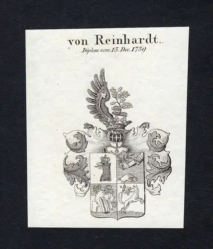 Von Reinhardt - Reinhardt Wappen Adel coat of arms Kupferstich  heraldry Heraldik