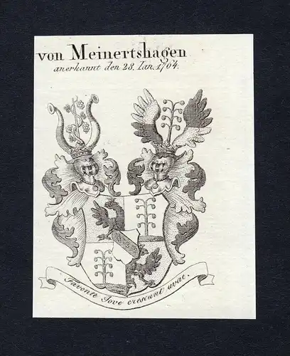Von Meinertshagen - Meinertshagen Wappen Adel coat of arms Kupferstich  heraldry Heraldik
