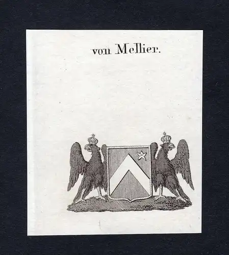 Von Mellier - Mellier Wappen Adel coat of arms Kupferstich  heraldry Heraldik