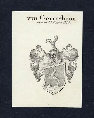 Von Gerresheim - Gerresheim Wappen Adel coat of arms heraldry Heraldik