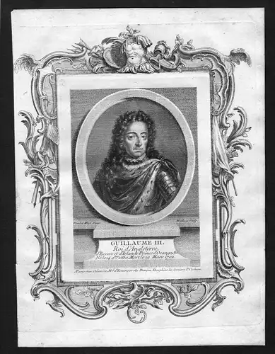 "Guillaume III" - William III of England Willem van Oranje Nederland Portrait Kupferstich antique print