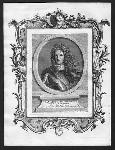 "Franc. Henri de Montmor.ci" - Francois-Henri de Montmorency-Luxembourg Portrait gravure Kupferstich antique print