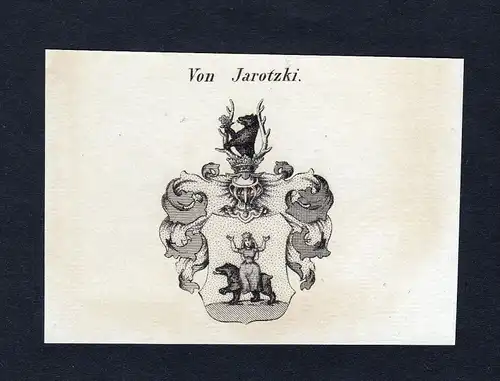 Von Jarotzki - Jarotzki Jarotzky Wappen Adel coat of arms Kupferstich  heraldry Heraldik