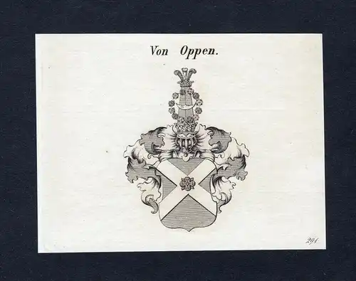 Von Oppen - Oppen Wappen Adel coat of arms Kupferstich  heraldry Heraldik