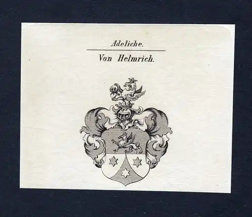 Von Helmrich - Helmrich Wappen Adel coat of arms Kupferstich  heraldry Heraldik