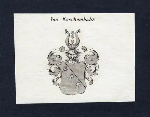 Von Koschembahr - Koschembahr Wappen Adel coat of arms Kupferstich  heraldry Heraldik