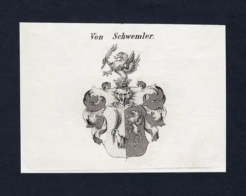 Von Schwemler - Schwemler Wappen Adel coat of arms Kupferstich  heraldry Heraldik