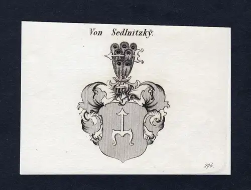 Von Sedlnitzky - Sedlnitzky Wappen Adel coat of arms Kupferstich  heraldry Heraldik