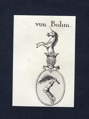 Von Bohm - Bohm Wappen Adel coat of arms Kupferstich  heraldry Heraldik