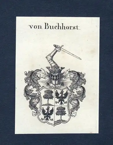 Von Buchhorst - Buchhorst Wappen Adel coat of arms Kupferstich  heraldry Heraldik