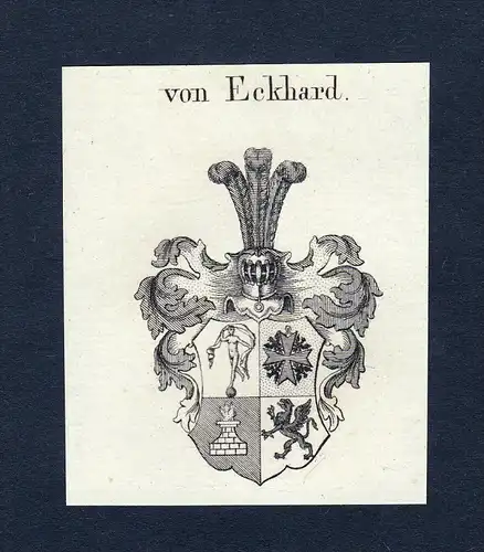 Von Eckhard - Eckhard Wappen Adel coat of arms Kupferstich  heraldry Heraldik