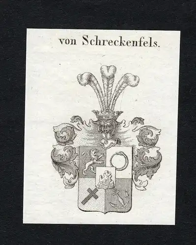 Von Schreckenfels - Schreckenfels Wappen Adel coat of arms Kupferstich  heraldry Heraldik