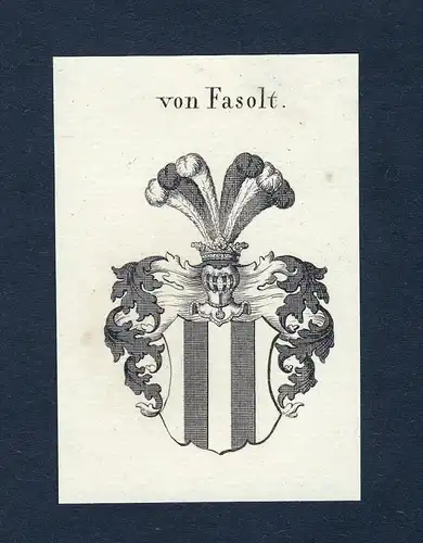 Von Fasolt - Fasolt Wappen Adel coat of arms Kupferstich  heraldry Heraldik