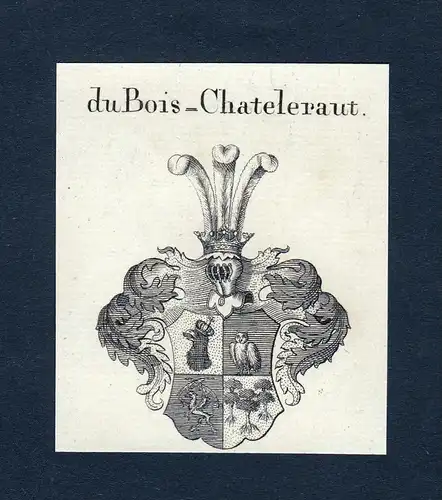 Du Bois-Chateleraut - Bois-Chatelleraut Bois-Chateleraut Wappen Adel coat of arms Kupferstich  heraldry Herald